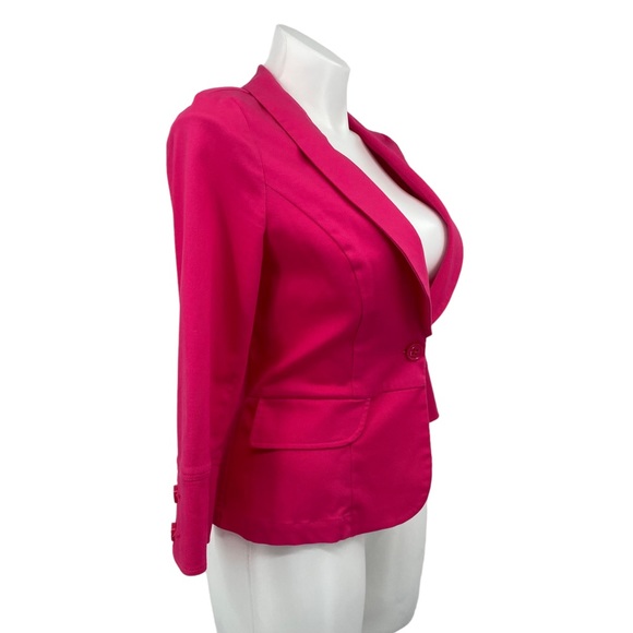 CAbi Chic Hot Pink One Button Blazer Jacket Size 12 - Picture 4 of 14